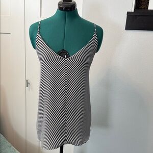 LOFT Black and White Striped Camisole
